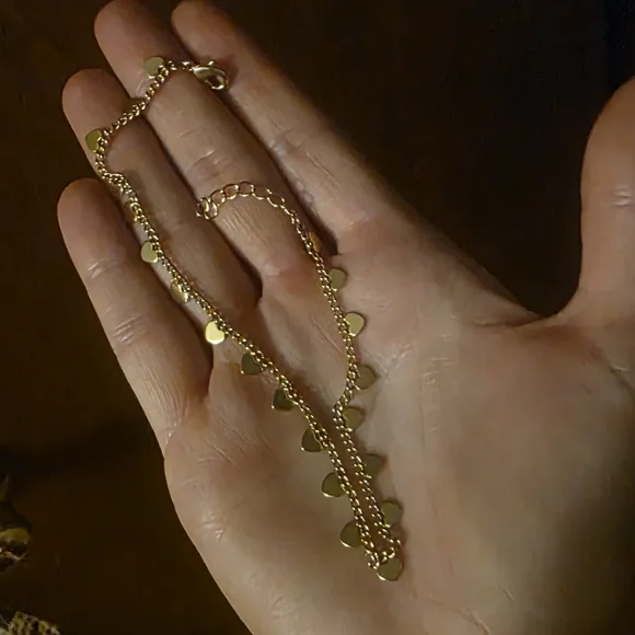 Aquamir Waterproof Gold Heart Charm Anklet - Picture 3 of 4